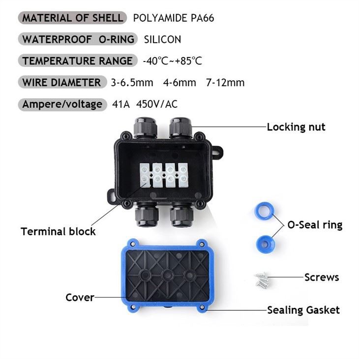 IP68 Outdoor Waterproof Junction Box